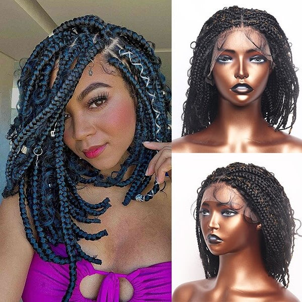 Newest Braided lace Wig Cornrows Bob Wig