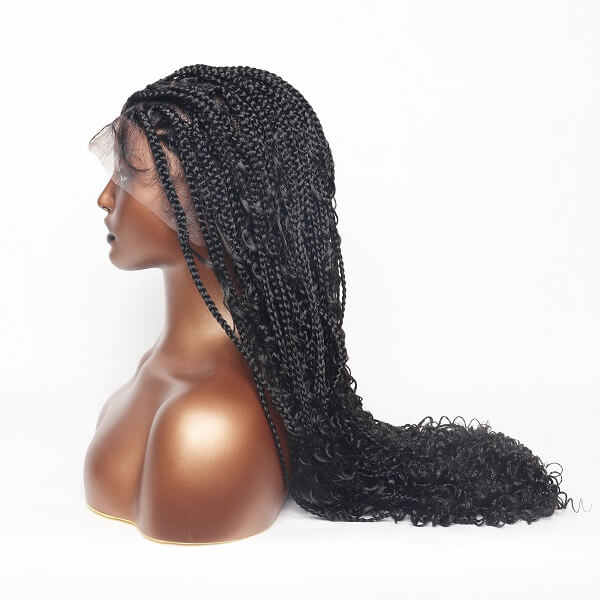 boho box braids with curly ends MyBraidedWig