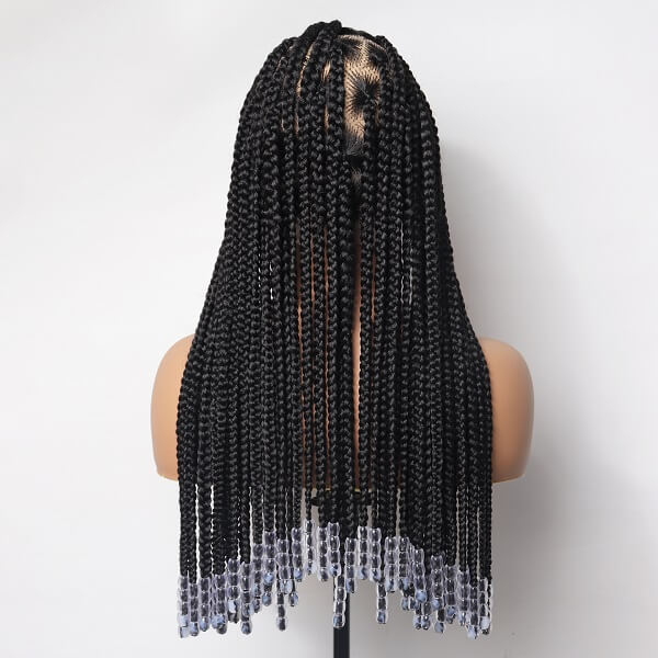 box braided wig with beads
