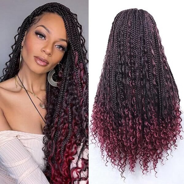 Knotless Boho Box Braided Wig 36" Over Hip Length Tangle-Less Full HD Lace Braided Wig-MBW23