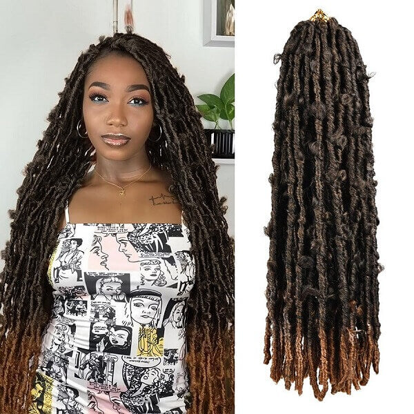 Butterfly Locs Crochet Braids Faux Locs Pre-looped Crochet Hair 24 Inch-MBW40