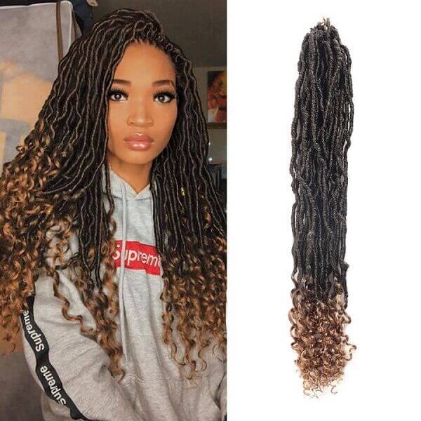 Goddess Locs Crochet Braids 24" Soft Locs With Curly Ends Crochet Hair-MBW41