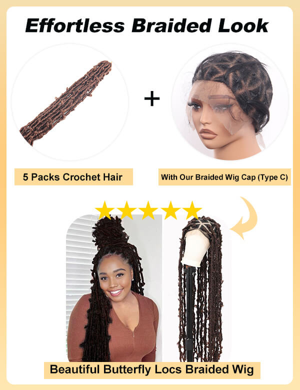 Butterfly Locs Crochet Braids Faux Locs Pre-looped Crochet Hair 24 Inch-MBW40