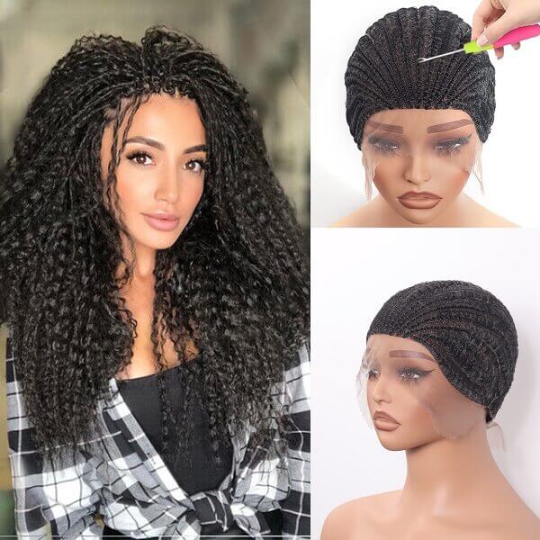 Full Lace Wig Cap For Crochet Box Braids Twists Braided Wig Cap For Braiding Boho Locs-MBW32