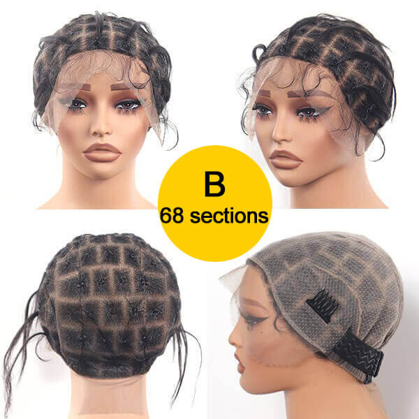 Full Lace Wig Cap For Crochet Box Braids Twists Braided Wig Cap For Braiding Boho Locs-MBW32