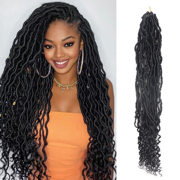 Goddess Locs Crochet Braids 24" Soft Locs With Curly Ends Crochet Hair-MBW41