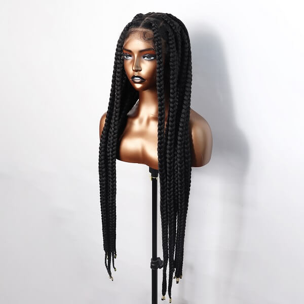Knotless Jumbo Box Braided Wig 34" Full HD Lace Braided Wig With Baby Hair-MBW07