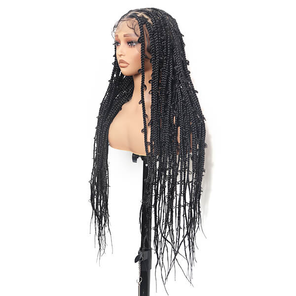 Full HD Lace Butterfly Braids Hand Tied Invisible Knots Box Braided Wig 36" Inch-MBW36