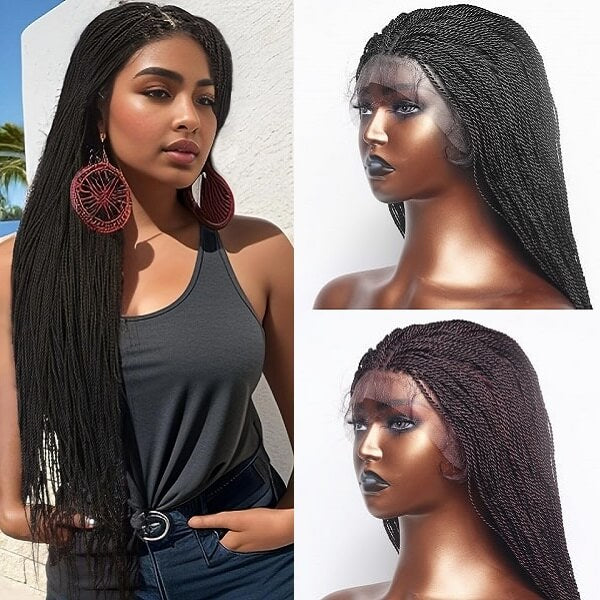 Twisted Braided Wig 30" Knotless Micro twists 13x4 Lace Front Wig-MBW22