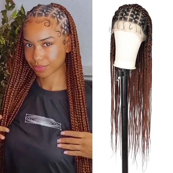 ombre brown box braided wig MyBraidedWig