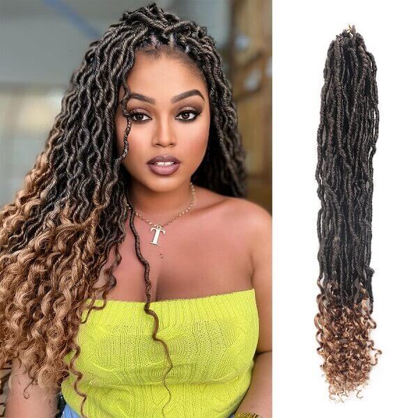 Goddess Locs Crochet Braids 24" Soft Locs With Curly Ends Crochet Hair-MBW41