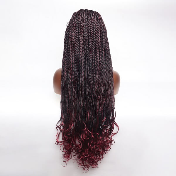 over hip length braided wig with curl ends MyBraidedeWig