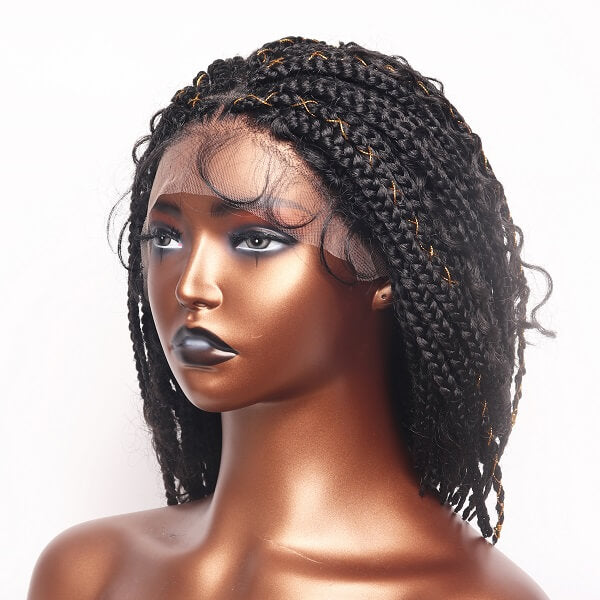 tribal box braided wig with curls